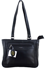 New Women Real Leather Multi Pocket Shoulder Bag Across Body Bag Handbag Black