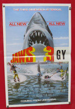 JAWS 3-D ORIGINAL 1983 CINEMA DAYBILL FILM POSTER Dennis Quaid RARE 80's