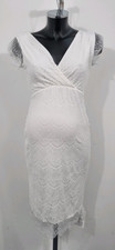 TIFFANY ROSE 'Imogen Shift' Maternity Wedding Dress Short Ivory Size 2 UK 10-12
