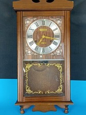 Vintage Brown Wall Clock, PRESIDENT 31 Day Mechanical, Needs TLC MFG NO 1727N