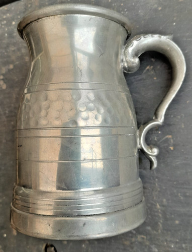 Vintage pewter pint tankard - vintage,