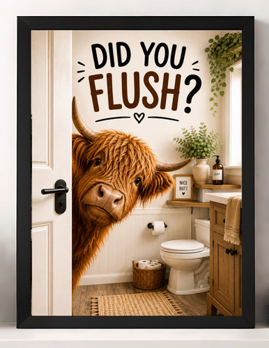 Highland cow bathroom a4 - bathroom,