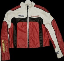 Biker Jacket Faux Leather Red