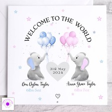 Personalised New Baby Twins