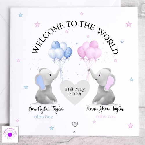 Personalised new baby twins - personalised,
