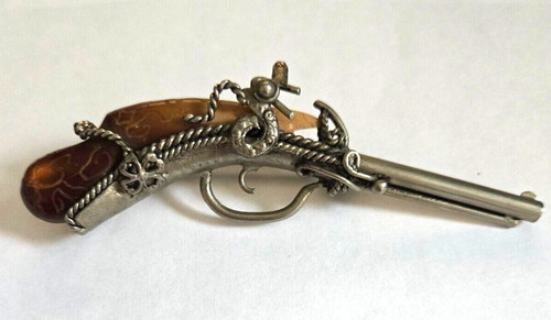 Antique flintlock pistol - flintlock,