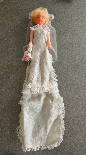 Vintage bride plastic doll - vintage,