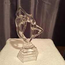 10" Royal Crystal Rock RCR Italy Clear 24%Lead Crystal Dancer Figurine.