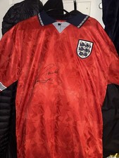 Paul Gazza Gascoigne Signed England Italia 90 World Cup 1990 Away Shirt