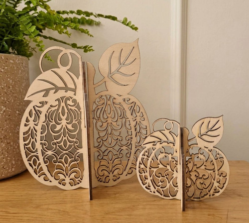 Laser cut wooden pumpkin set - laser,