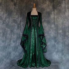 Women Medieval Renaissance Fancy Dress Gothic Witch Hallowen Cosplay Costume UK