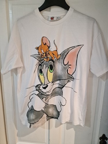 Tom and jerry white graphic - and,