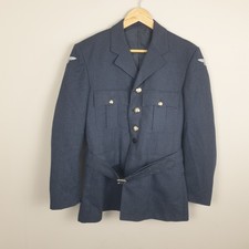 RAF No1 Dress Jacket Mens Medium Blue Uniform Military Tunic Belted