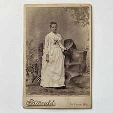 Antique Cabinet Card Photograph Beautiful Young Woman Rock La Crosse WI