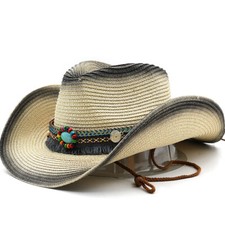 UK Straw Cowboy Hat Men Women
