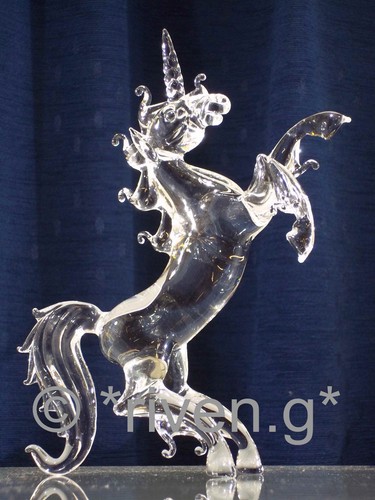 Unicorn figurine crystal glass - figurine@crystal,