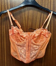 Primark Size 32B Corset Cropped Top Fasten Back And Front Orange