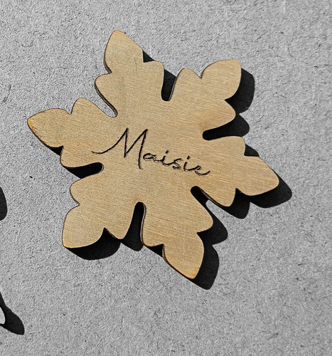 Personalised wooden snowflake - wooden,