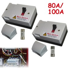 100 Amp Fused Isolators Main Switch Unit Single Phase With Fuse (80A/100A) Fuses