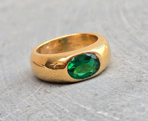 Gold plated green - green, emerald