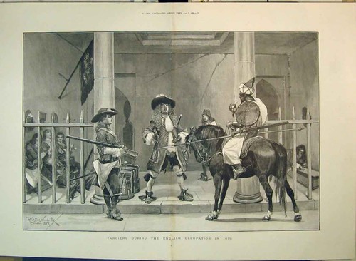 Original old antique print - old,