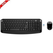 HP Wireless Keyboard and Mouse Combo 300 Set UK Keyboard Layout QWERTY Black New