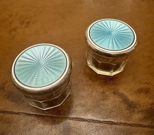 Pair superb silver - pair, blue