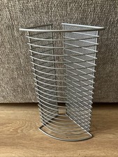 Silver Metal Wire Cd Storage Rack Holds 20 DVDs 39cm High Retro