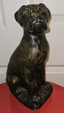Boxer Dog Stone Statue Outdoor/Indoor Sculpture Decor