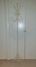 Cream Metal Coat Stand Shabby Chic Style Free Standing for Coats Hats Umbrellas