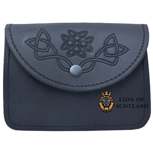 Scottish black leather - black, kilt