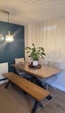 NEW Extendable Dining Table (3months old) with Metal Base