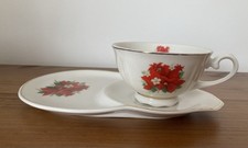 Christmas Poinsettia Tennis Cup And Saucer