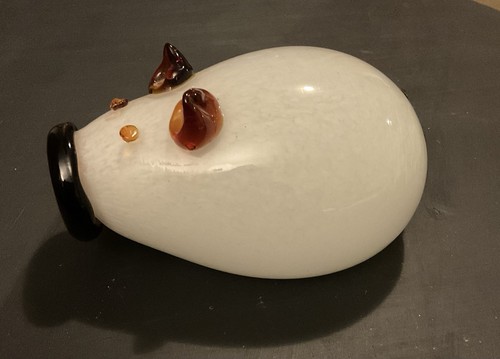 Large piggy glass paperweight - large,