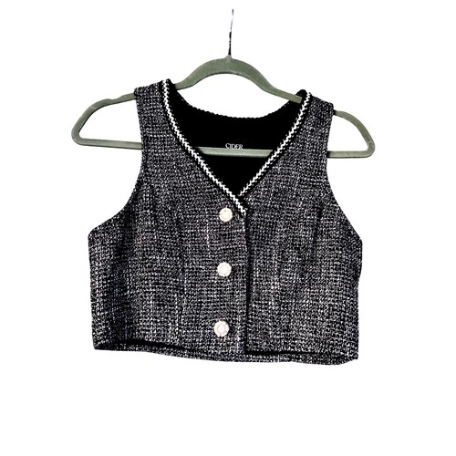 Cider tweed crop top - tweed, vest