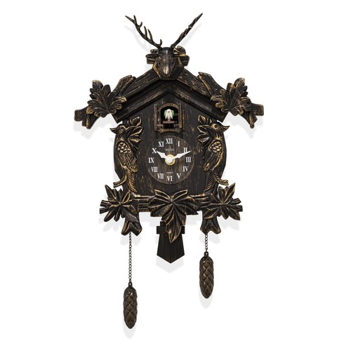 Antique bronze cuckoo clock - cuckoo,