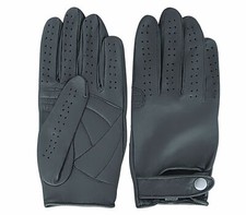 Mens Vintage Driving Gloves Genuine Leather Soft style Black Cognac Brown S - XL