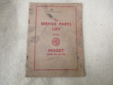 The MG Car Co. Service parts