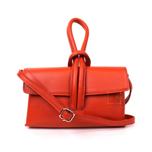 Italian leather handbag with - leather,