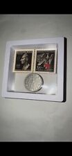 Nazi Third Reich x1 1943 50RPF COIN,x2 Heydrich Death Mask & Red Cross Stamps