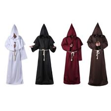 UK Halloween Witch Wizard Cloak Medieval Costume Death Ghost Cosplay Robes Gifts