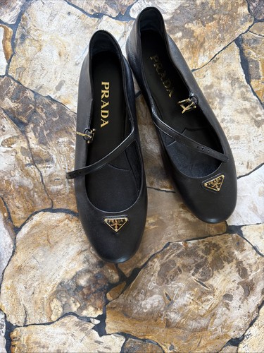 Prada black leather triangle - leather,