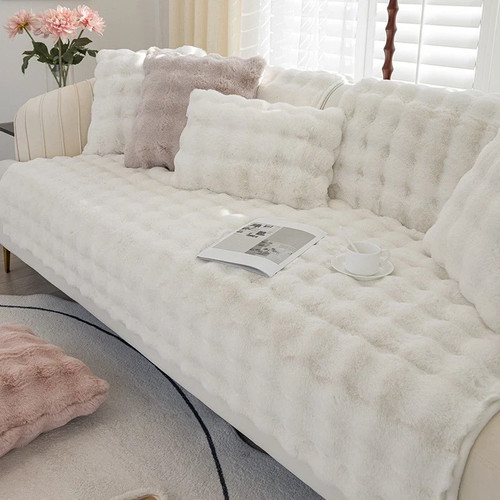 Soft fluffy fur sofa - fur,