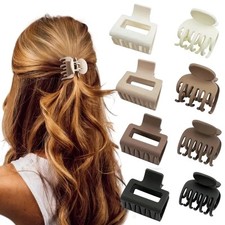 8PCS Matte Hair Claw Clips for Women, Strong Hold Large Clamps for Thick Hair