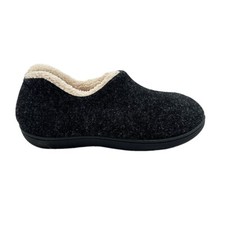 Women's Cozy Memory Foam Loafer Slippers Fleece Lining Closed Back Size 7 Black