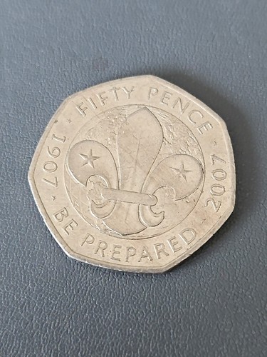 Fifty pence coin - fifty, 100th