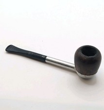 Vintage Alco Aluminium Wooden Hand Carved Pipe With plastic