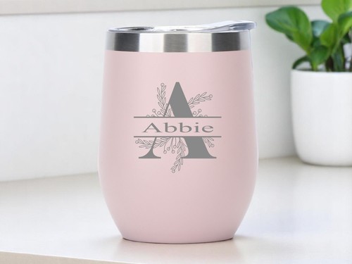 Personalised initial 12oz - initial, pink