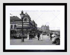SCARBOROUGH THE SPA YORKSHIRE ENGLAND OLD BW BLACK FRAMED ART PRINT B12X822