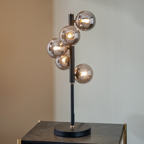Smoke glass table lamp - glass,